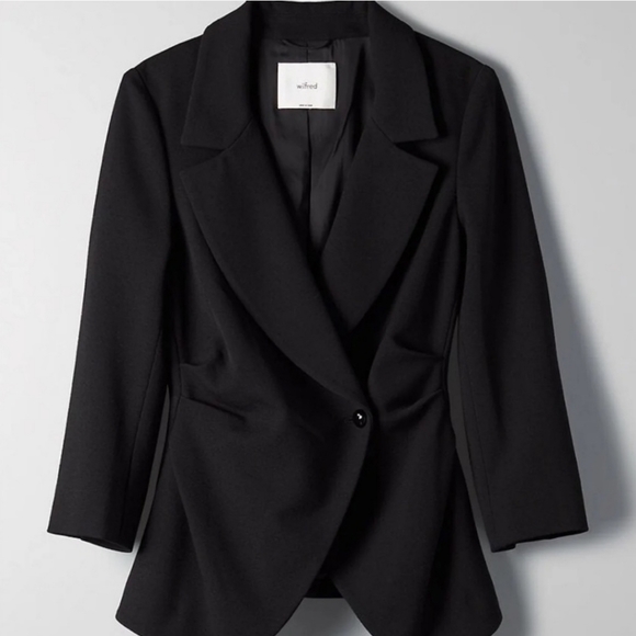 Wilfred Selina Blazer Peplum Single Button Black Size 00 - Picture 2 of 16